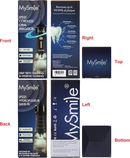 LP221 Cordless Water Flossers for Teeth W/Uvc Light & OLED Display