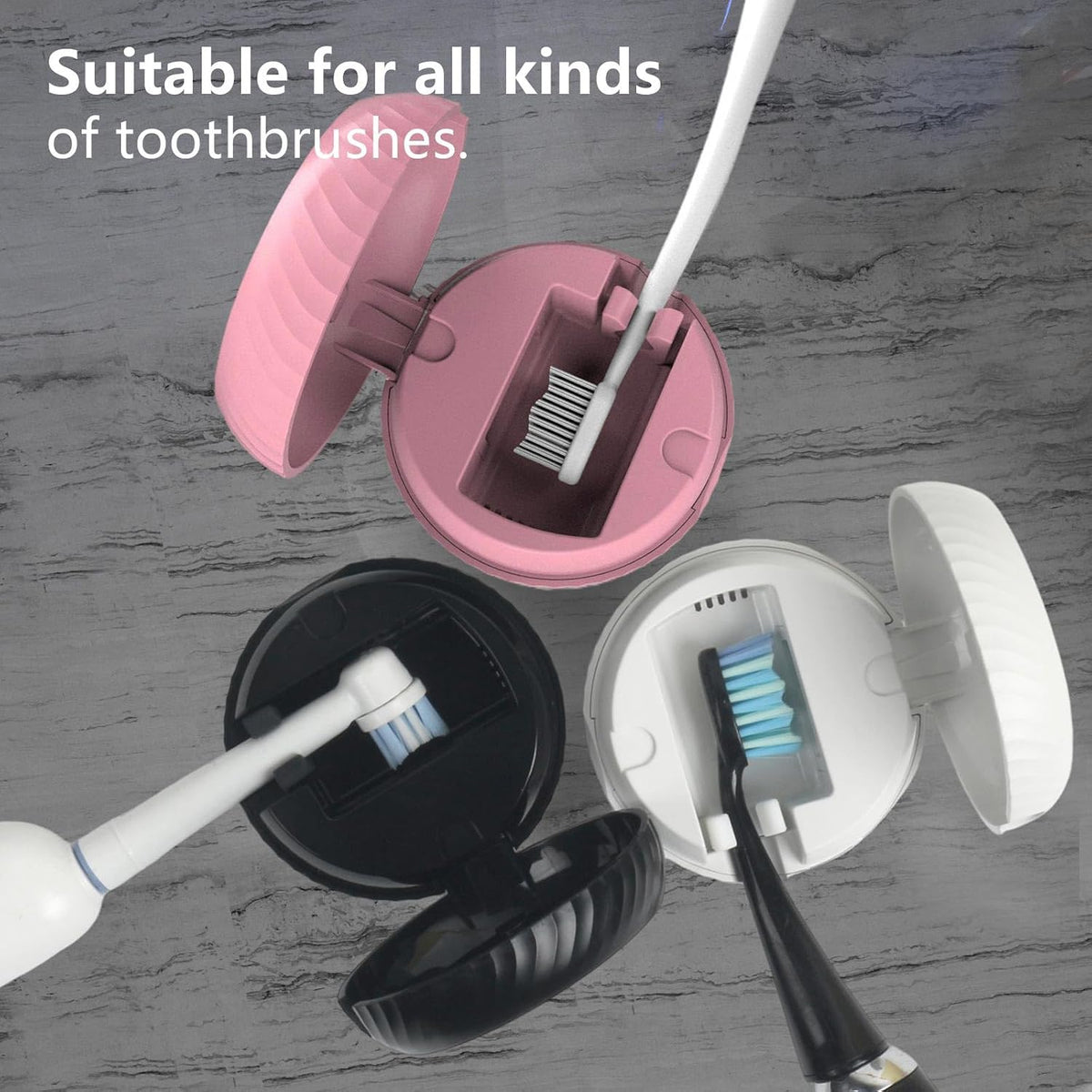 Toothbrush Sanitizer Wall Mount, Portable UV Toothbrush Holder Travel