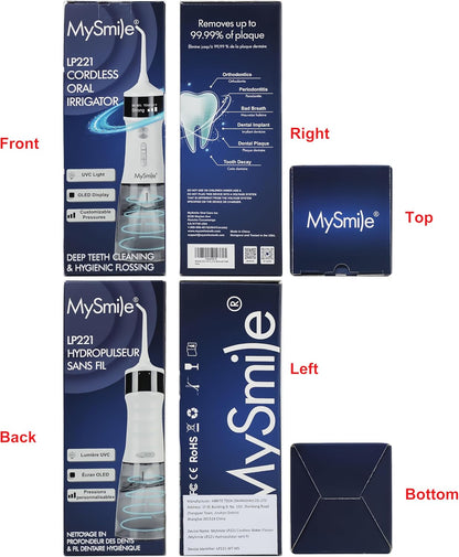 LP221 Cordless Water Flossers for Teeth W/Uvc Light & OLED Display