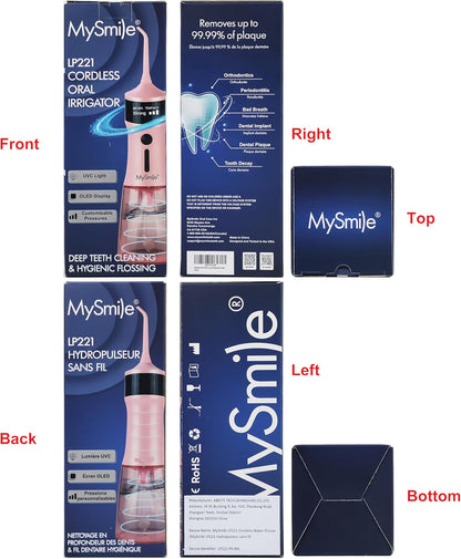 LP221 Cordless Water Flossers for Teeth W/Uvc Light & OLED Display